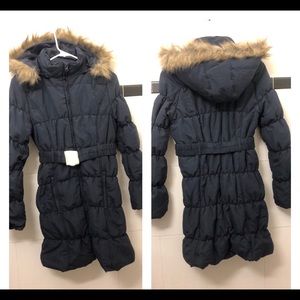 Brand New Blue Warm Belt Coat.